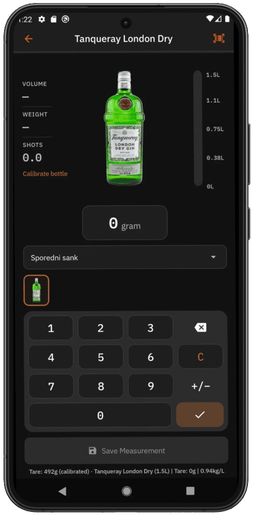 Koliko app — bottle weighing and measurement